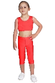 LEGGINS DANZA LYCRA TRE QUARTI ROSSO BABY